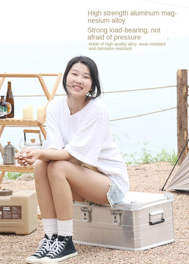 Description Picture 2 of item30-80L Camping Picnic Travel Aluminum Alloy Large Capacity Box Accessories Storage Bag Hiking Accessories Outdoor Storage