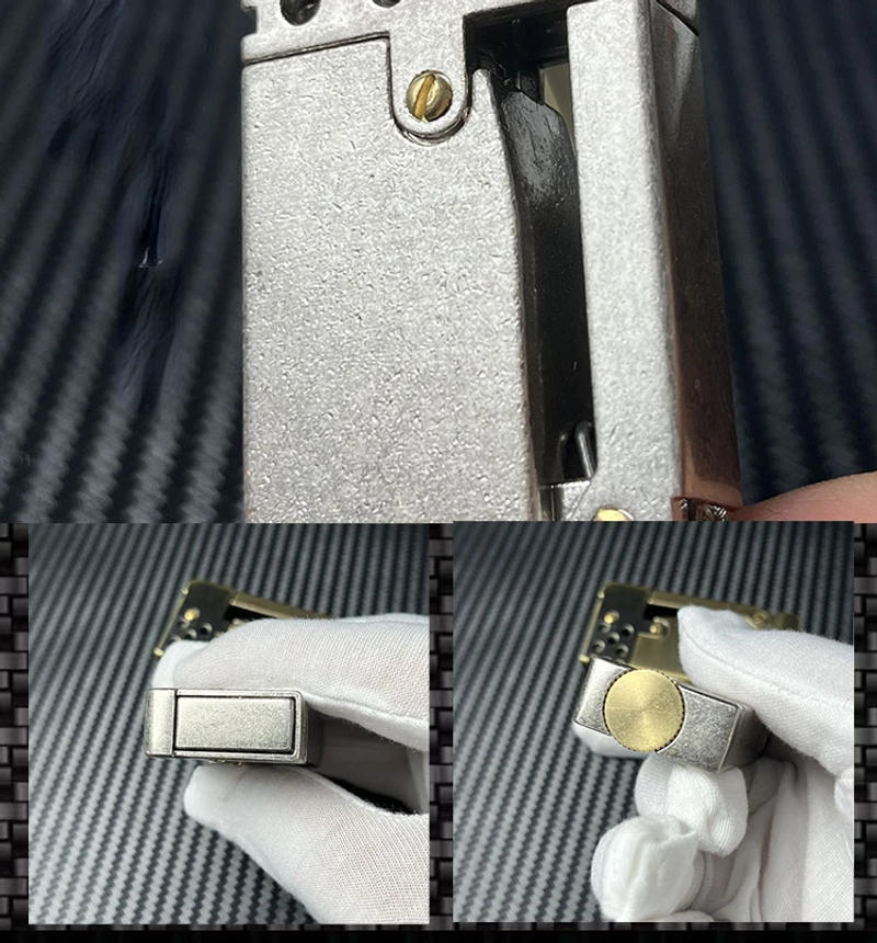 Description Picture 5 of itemNew Creative Personality Dolphin Retro Mechanical Kerosene Lighter Old-fashioned Nostalgic Semi-automatic Side Pressure Ignition