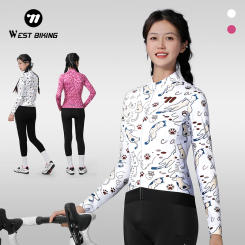 WEST BIKING Cycling Jersey Women Winter&Autumn Long Sleeve Thermal Fleece lining Bicycle Warm Jacket Road Bike MTB Clothing