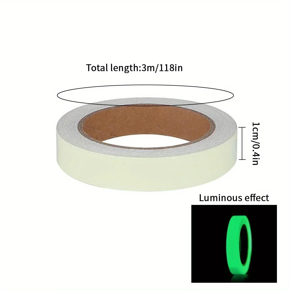 Description Picture 3 of itemNew 1 Roll1CM*3M Luminous Tape Stair Fire Warning Stickers Stage Green Fluorescent Anti-collision Warning Sticker Luminescent