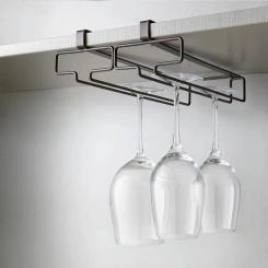 No Drilling Metal Wine Glass Holder - Stemware Rack for Under Cabinet Storage Kitchen Organization Kitchen/Bar Storage Supplies