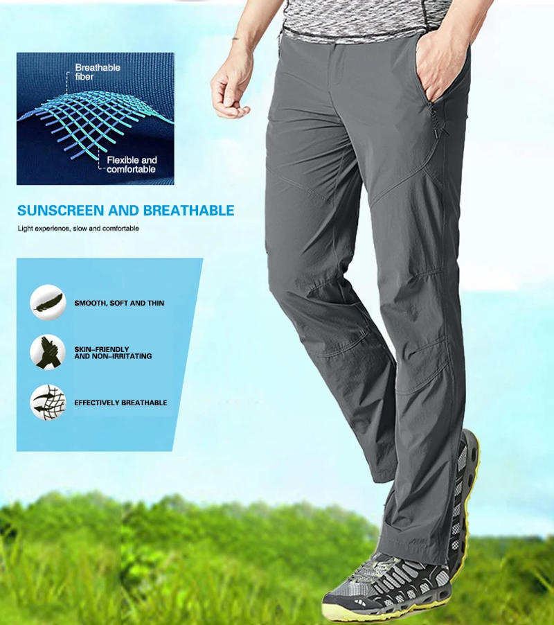 Description Picture 4 of itemLNGXO Quick Dry Waterproof Hiking Pants Men Summer Breathable Outdoor Camping Trousers Climbing Trekking Hunting Mountain Pants