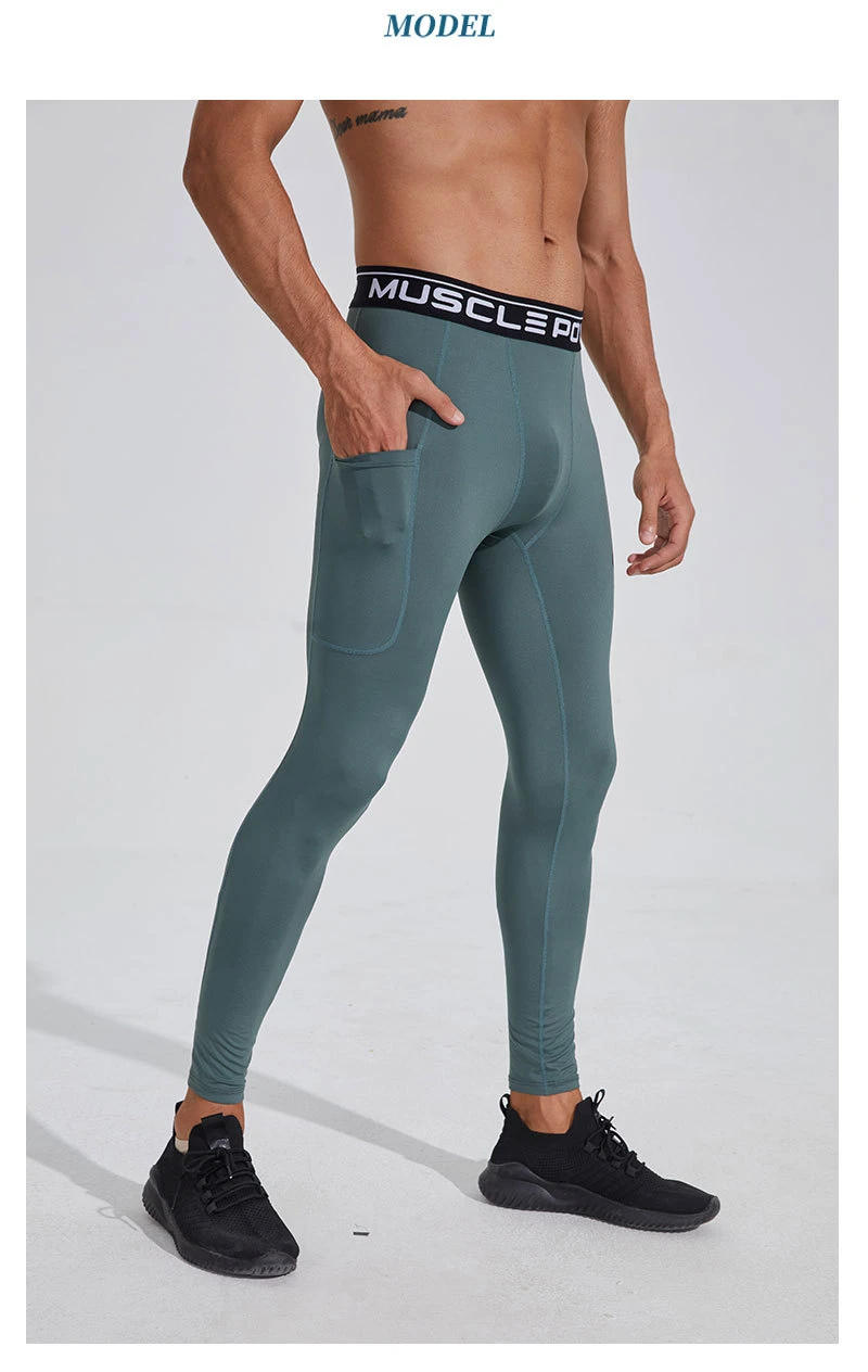 Description Picture 4 of itemSports tight quick drying built-in pockets elastic training leggings running fitness pants baggy pants trousers