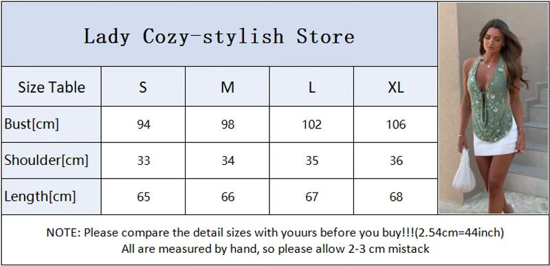 Description Picture 3 of itemSexy V Neck Sleeveless Off Shoulder Top Fashion Printed Patchwork Open Fork Pullover New Female Summer Holiday Party Wear 2025 ﻿