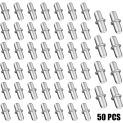 50pcs Bracket Shelf Support Pegs Nickel Plated Pins 5x16mm For Cabinet Furniture Closet Bathroom Shower Glass Bracket