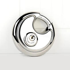 60/70/80/90MM Waterproof Stainless Steel Disc Lock With Key With 3/8-Inch Shackle Outdoor Padlock For Storage Unit