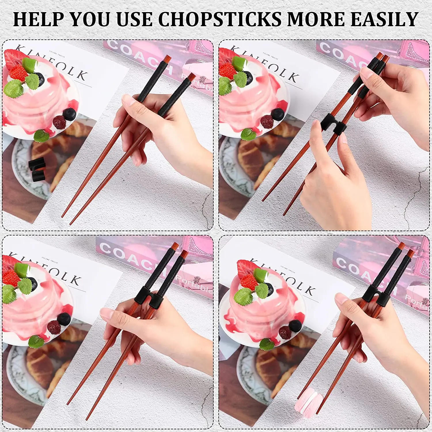 Description Picture 2 of item5/8PCS Reusable Chopstick Helpers Training Chinese Chopsticks Trainer Holder for Adouts Beginner Trainers or Learner