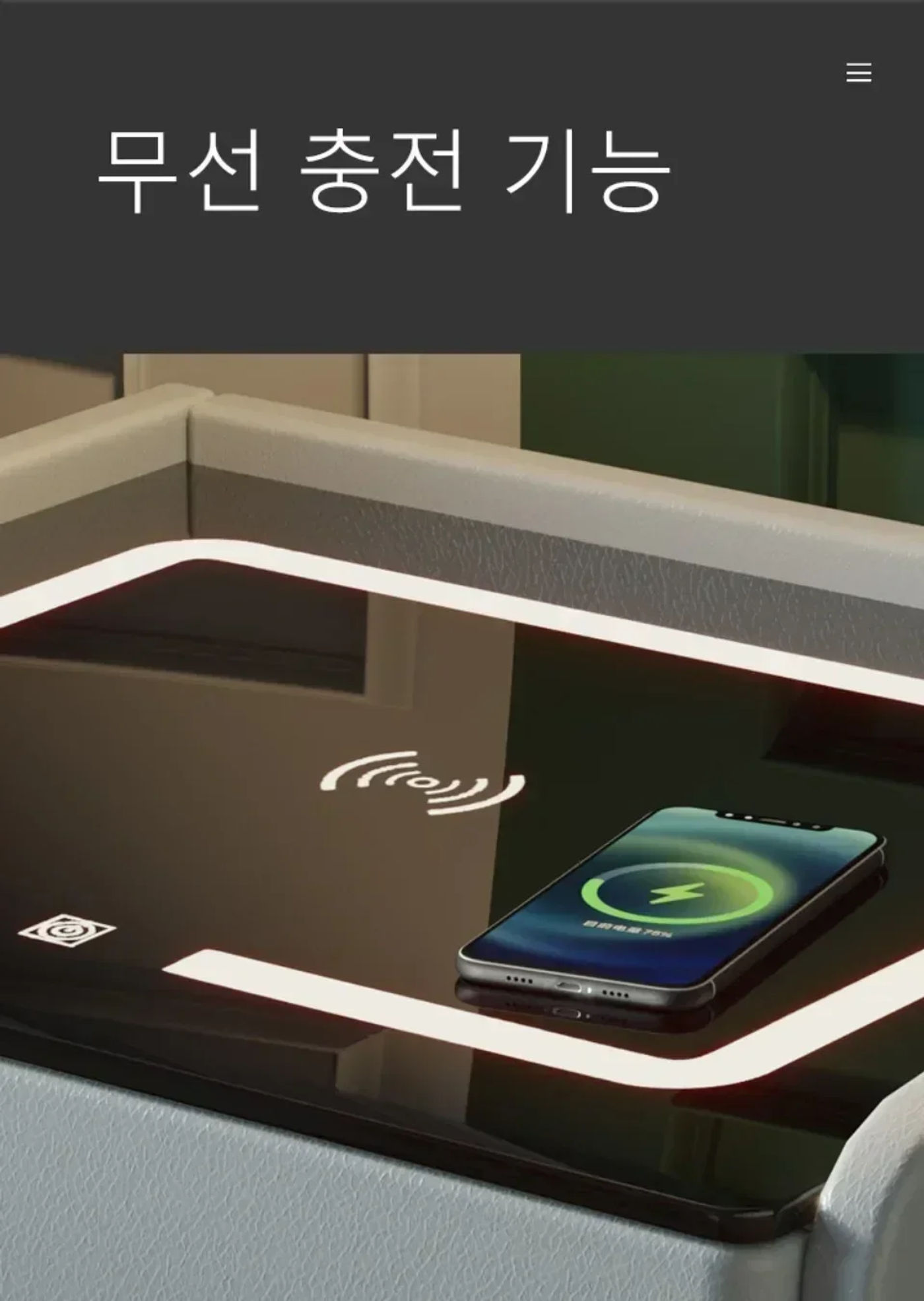 Description Picture 5 of itemSmart Bedside Table Narrow Smart Nightstands Minimalism Modern LED Ultra Narrow Smart Bedside Table with Wireless USB Charging