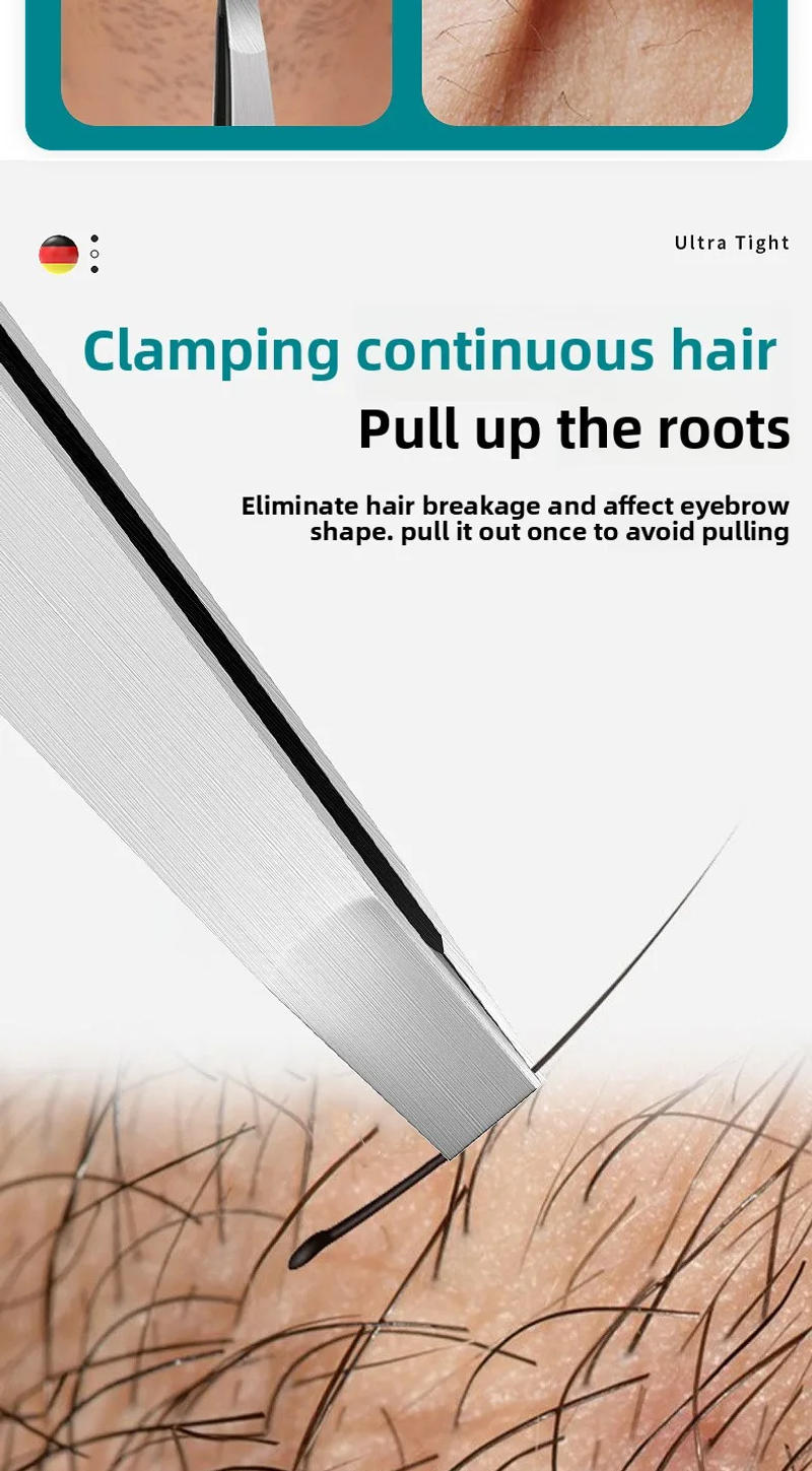 Description Picture 5 of item4PCS Eyebrow Tweezers Set Stainless Steel Slanted Professional Hair Removal Tools for Eyebrows Facial Splinter Ingrown Hair