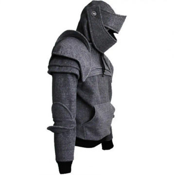 Retro Sweatshirt Medieval Style Long Sleeve Autumn Winter Front Pocket Medieval Style Hoodie Pullover Hoodie Front Pocket