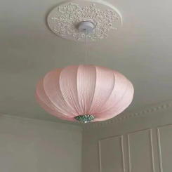 French romantic hotel restaurant homestay living room bedroom kitchen pink fabric decorative chandelier