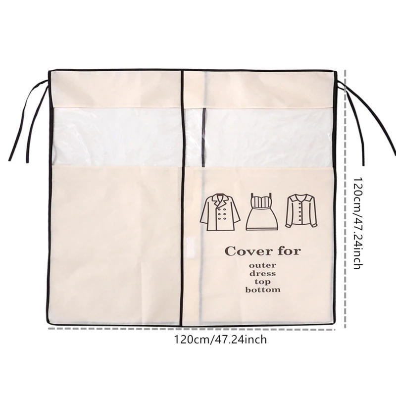 Description Picture 3 of itemClothes Hanging Dust Cover Dress Suit Coat Storage Bag Case Organizer Wardrobe Dress Clothing Hanging Dust Cover