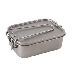 800ml/1200ml Home Health Titanium Alloy Kitchen Portable Bento Lunch Box Leak Proof Lunch Box Rectangular Food Storage Container