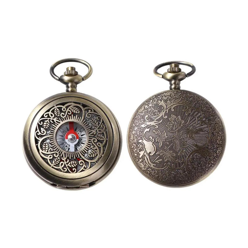 Description Picture 4 of itemVintage Bronze Compass Pocket Watch Design Outdoor Hiking Navigation Metal Portable Compass