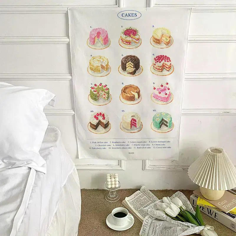 Description Picture 5 of itemKorean Small Tapestry Background Cloth Cartoon Hanger Tapestries  Girl Bedroom Decoration Photo Props Cute Hanging Cloth 태피스트리