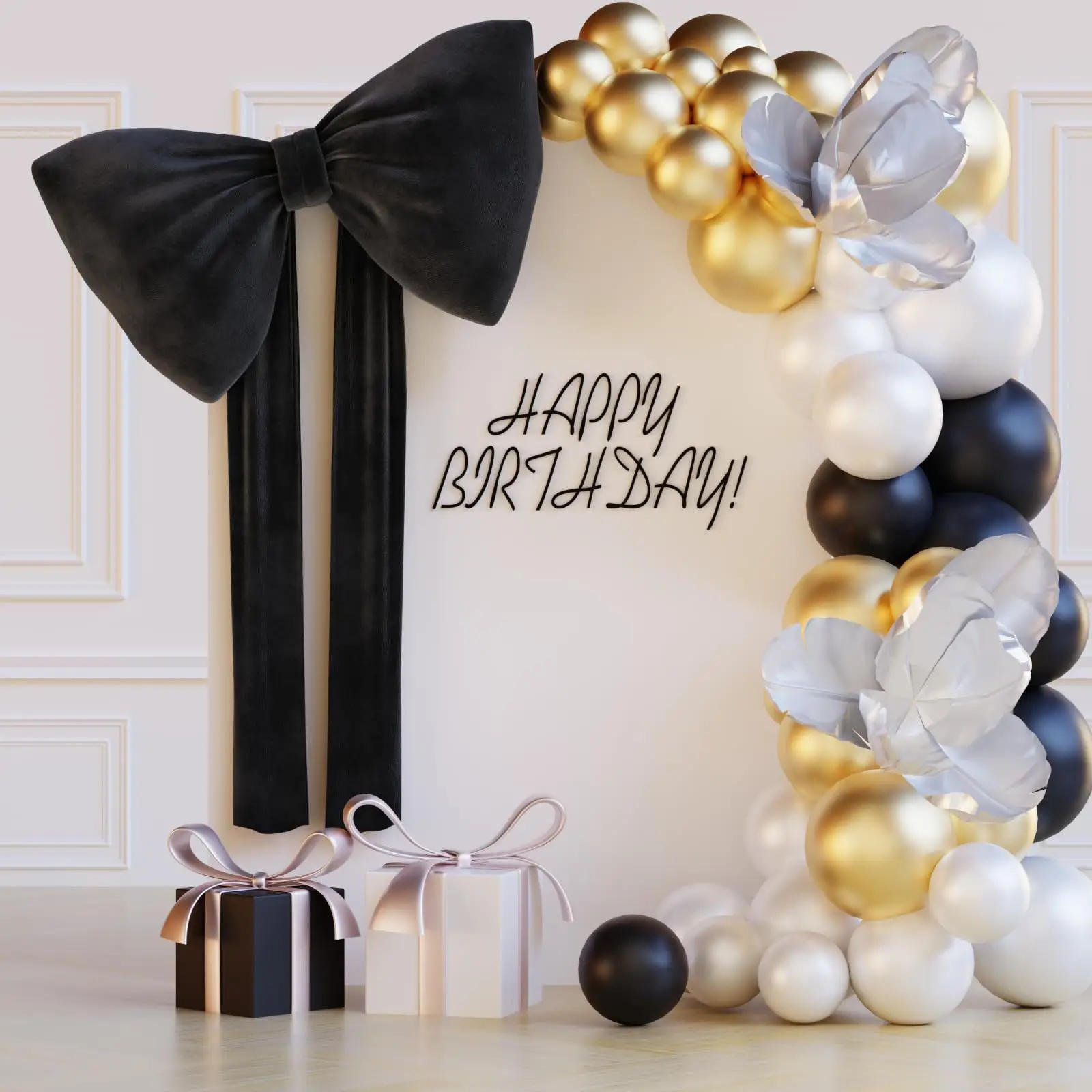 Description Picture 6 of itemLarge Bow Ornaments Wedding Party Birthday Decoration Background Wall Etiquette Wall Decoration