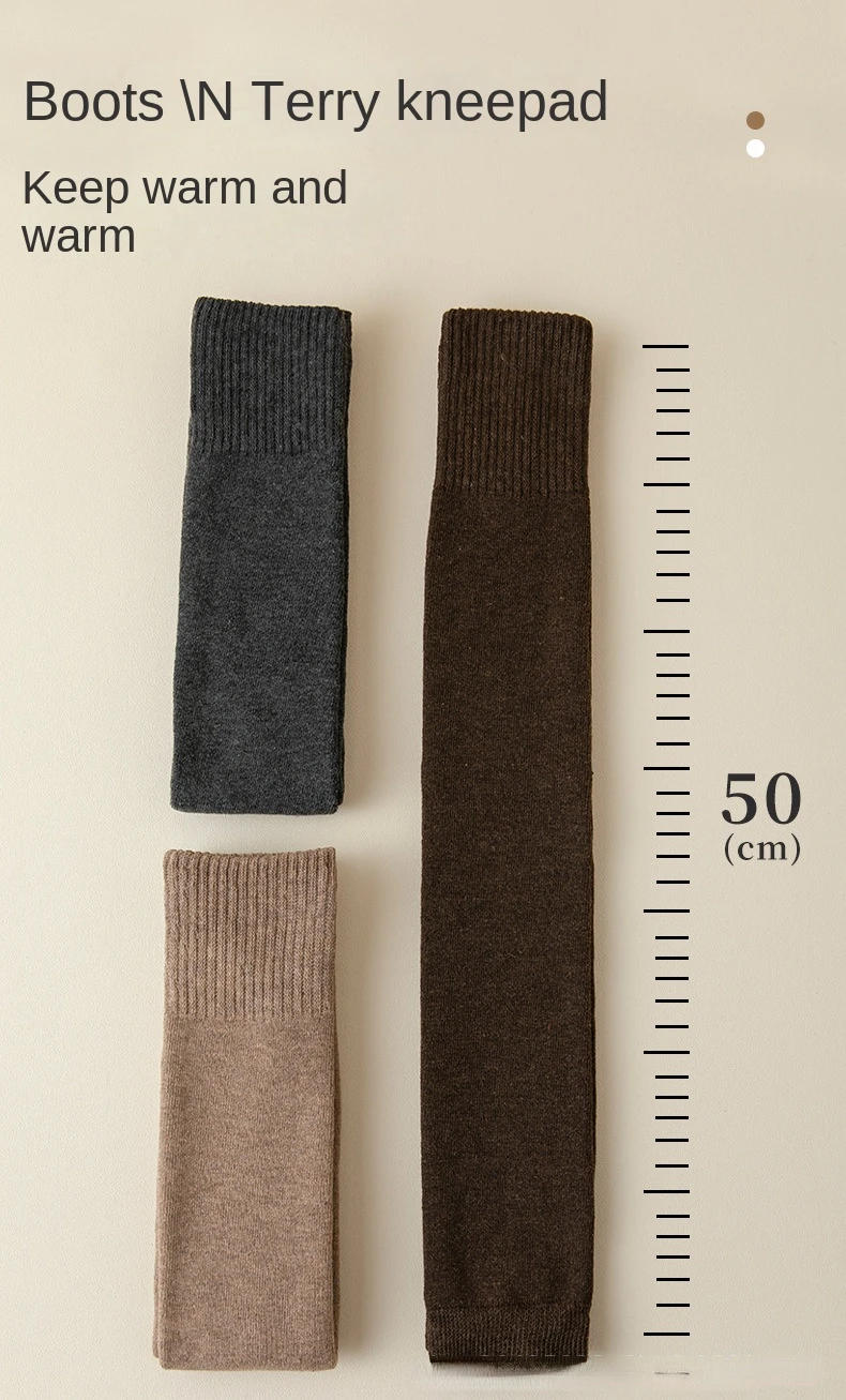 Description Picture 6 of itemNew in Women Solid Leg Warmers Warm Knee High Socks Knitted Foot Cover Crochet Winter Leg Warmer Socks Warm Boot Cuff Long Socks