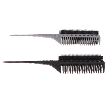 1PC Rat Tail Comb Teasing Comb 3-Row Teeth Detangling Hair Brush Barber Hair Comb Salon Hairdressing Styling Tool Highlight Comb