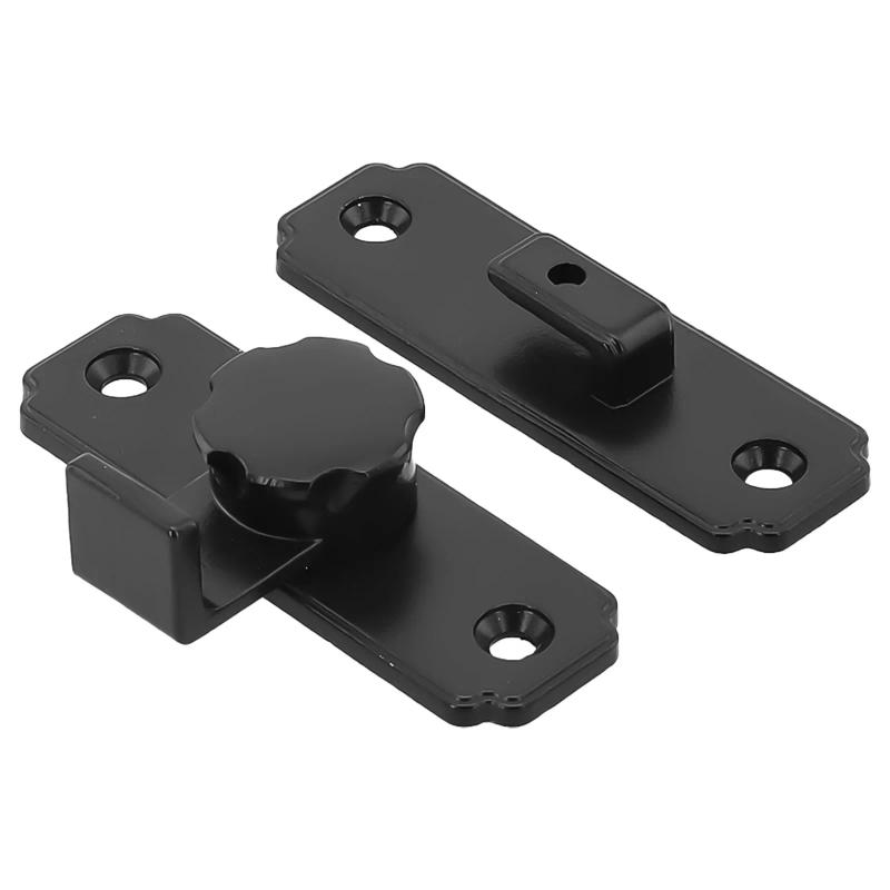 Description Picture 2 of itemFlip Door Sliding Latch 90 Degree Stainless Steel Latch Sliding Barn Door Lock Right Angle Door Hasp Lock Silver Black