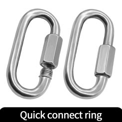 5-10PCS Quick Links 304 Stainless Steel D-Lock Carabiner Heavy Duty Repair Pet Key Chain Keychain Snap Kettle Buckle Chain