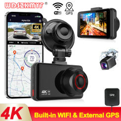 4K Car Dvr WIFI Dual DashCam for Car GPS Video Recorder Front&Rear View Camera Night vision Parking Monitor Car Accessories