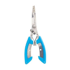 Line Cut Fishing Pliers with Rubber Handle Curved Mouth Fishing Tied Hooks Pliers Stainless Steel High-strength