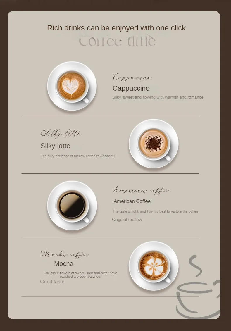 Description Picture 6 of itemAuto Coffee Machine Italian Home Grinding Integrated Office American Commercial Use Smart Coffee Machine Home Appliance