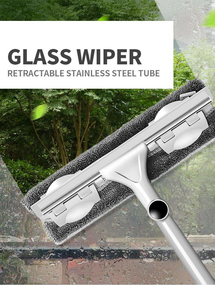 Description Picture 2 of itemTelescopic Rod Glass Washing Cleaning Mop Windows Wiper Tool Washer Long Handle Brush Window Cleaner Product for Household