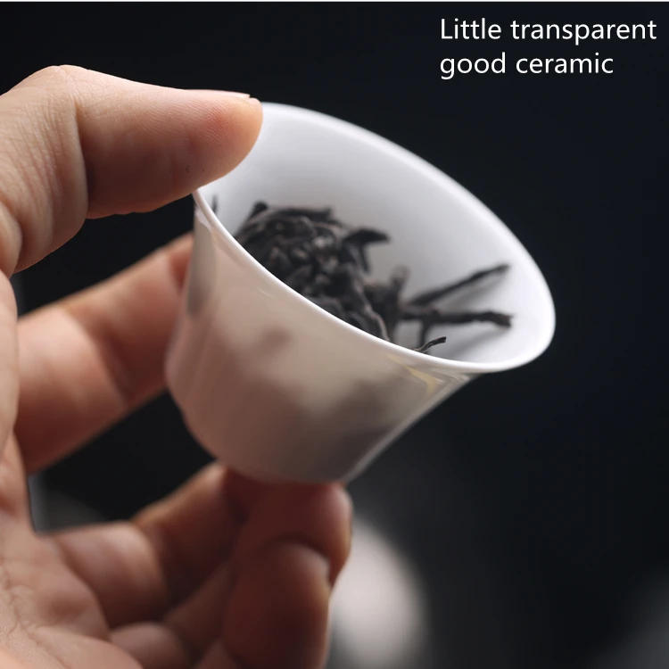 Description Picture 4 of itemMini 50ml Gaiwan For Tea Solid White Porcelain Tureen With Lid Teaware Travel Kung Fu Tea Set Chinese Cup Small Bowls Chawan