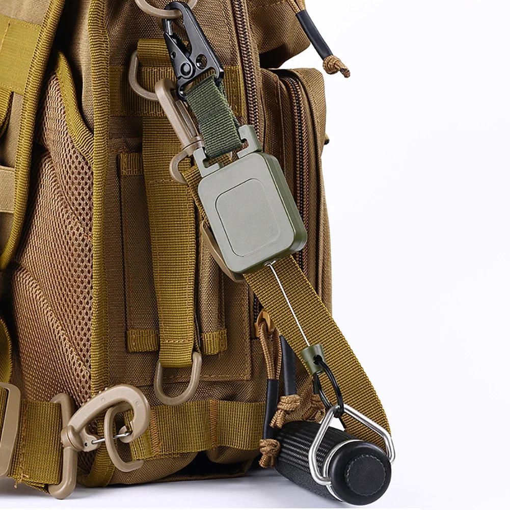 Description Picture 5 of item60cm High Quality Steel Wire Retractable Badge Reels Multi-purpose Tactical Backpack Hooks Outdoor Fishing Climbing Accessories