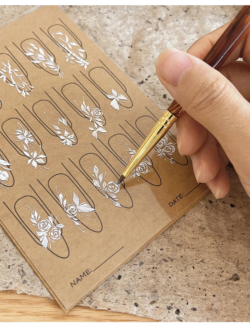 Description Picture 3 of itemHand drawn practice cards, nail art tools, convenient coloring, nail art matching, PVC reusable templates, wholesale