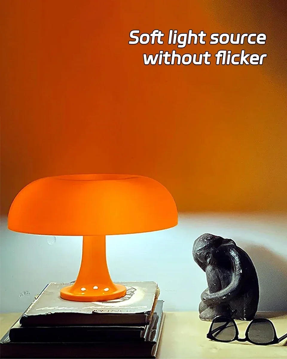 Description Picture 4 of itemRetro Mushroom Table Lamp Dimmable Study Reading Desk Lamp Bedside Table Light Hotel Bedroom Living Room Atmosphere Decor Lamp