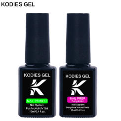 KODIES GEL 2 PCS Nail Primer Base Dehydrator Set 12ML Fast Dry Prep Primer Bond Gel Nail Polish Acrylic Nails System Adhesive
