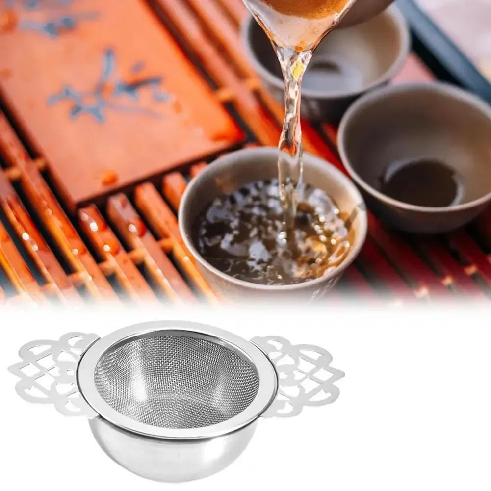 Description Picture 4 of itemTea Infuser Anti-rust Convenient 304 Stainless Steel Double Winged Handles Loose Leaf Tea Strainers for Home Gold/Silver