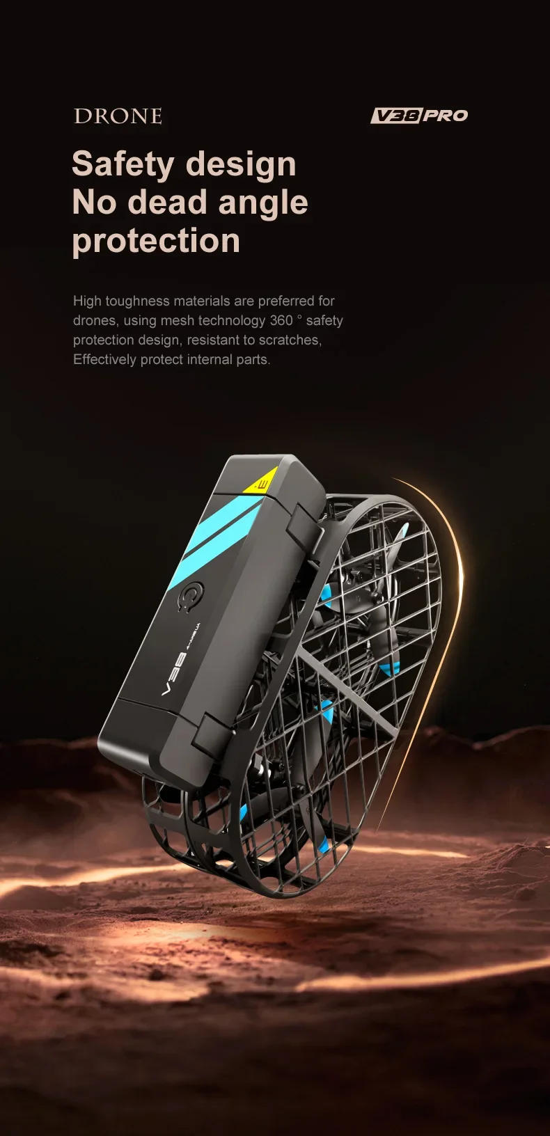 Description Picture 4 of itemV38 Mini Folding Remote Control Quadcopter Aircraft FPV Camera Aerial Photography RC Drone Gravity Sensing Flying Toys for Kids