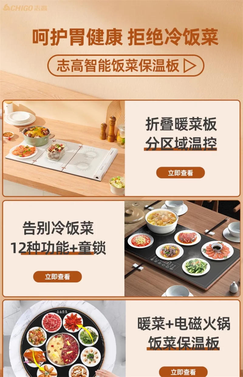 Description Picture 2 of item220V Hot Plate Foldable Warm Dishes Board Household Food Insulation Board Multi Functional Electric Mug Warmer кружка