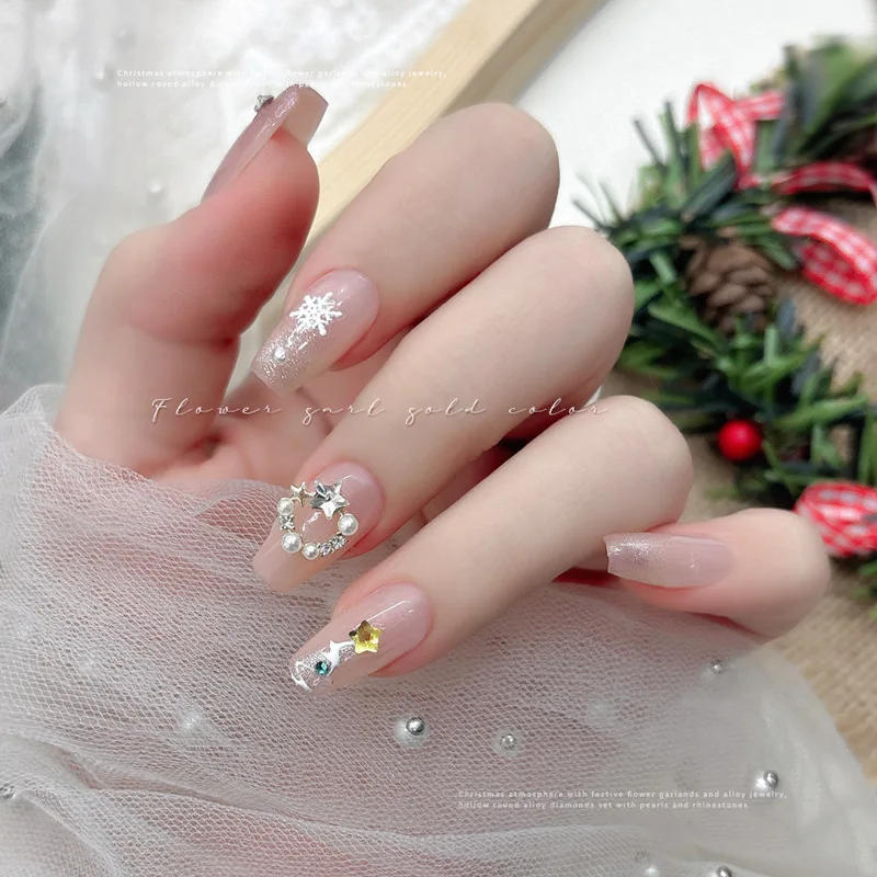 Description Picture 5 of itemFlat Pearl Wreath Star Bowknot Butterfly Rhinestones Christmas Koi Metal Alloy Jewelry Nail Art Decorations Manicure Accessories