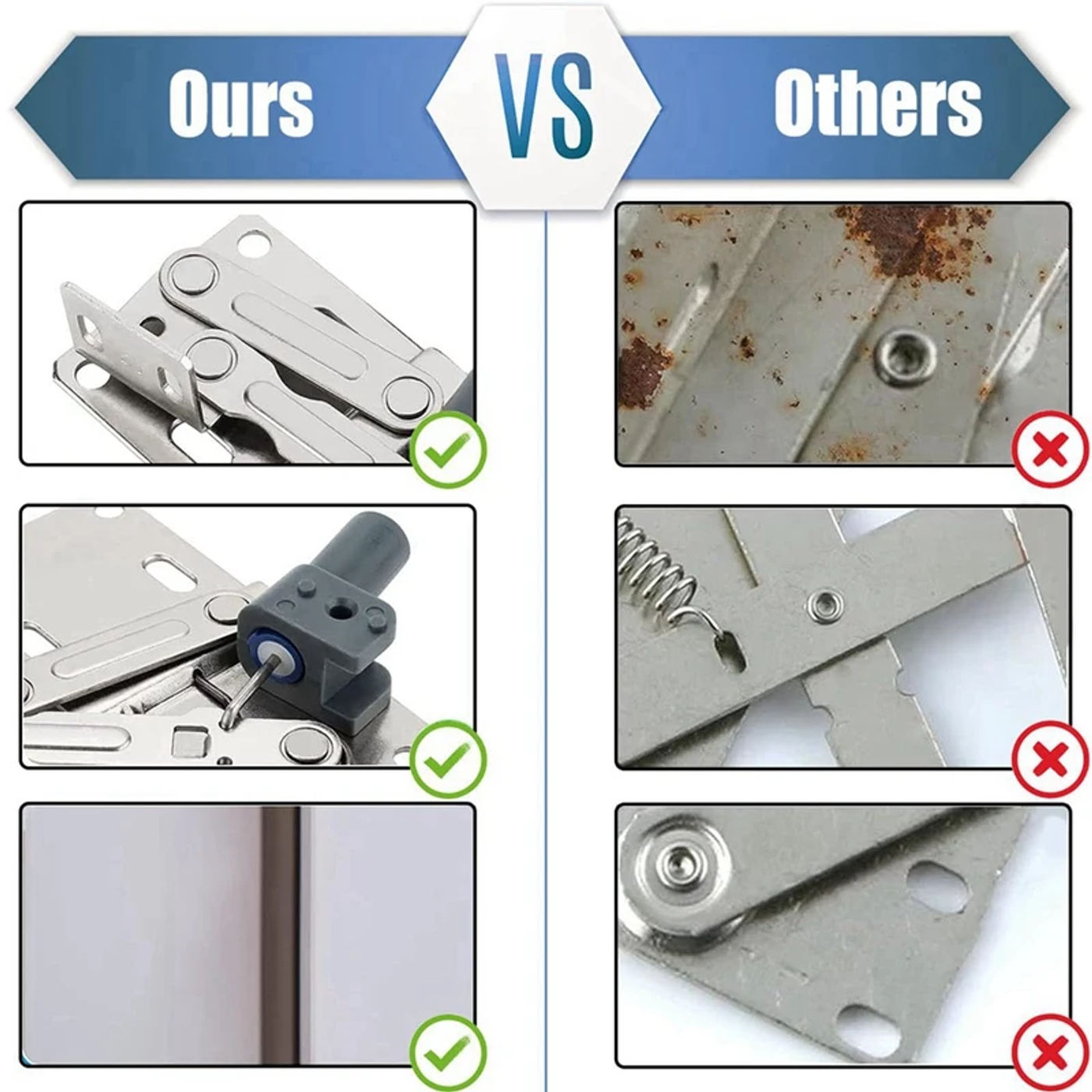 Description Picture 6 of item2 Pack Tip-Out Tray Hinges For Sink-Front Drawer, Sink Front Tip-Out Trays Hinges False Front Cabinet Clips Easy Install