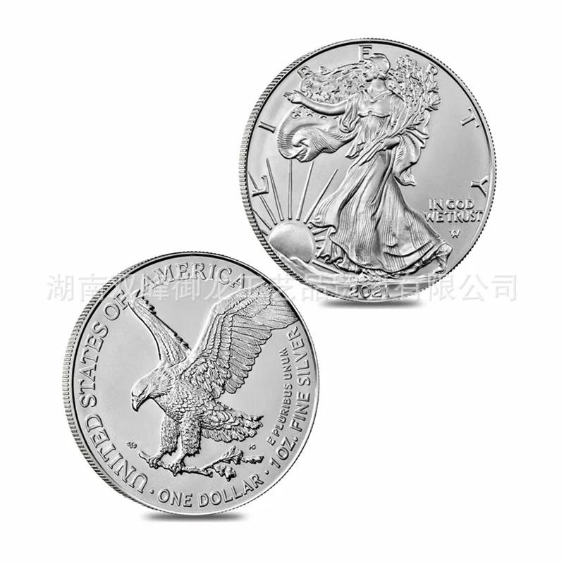 Description Picture 2 of item2024 New Limited Edition Non-currency Coin Commemorative Liberty Goddess 24K Gold Plated American Eagle Head Coin Badge of Honor