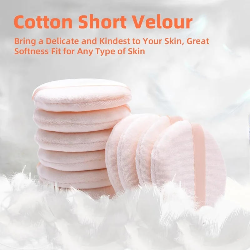 Description Picture 4 of item5/10Pcs Round Makeup Sponges Cosmetics Tools Soft Velvet Powder Puff Blender Sponges Facial Foundation Puffs Make Up Accessories
