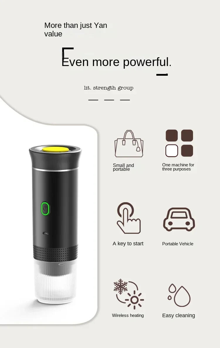 Description Picture 3 of itemPortable Wireless Electric Espresso Coffee Machine For Travel &Car &Home Camping Coffee Maker 3-in-1 Capsule Powder Coffee Maker