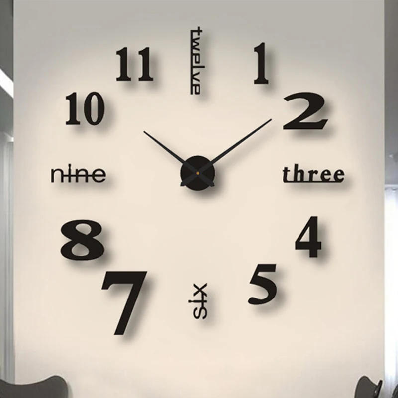 Description Picture 5 of item3D Roman Numeral Wall Clock Modern Design DIY Digital Wall Clocks Acrylic Mirror Watches Sticker for Home Living Room Decoration