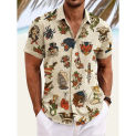 Herren Freizeit hemd Hawaii hemd Herren Sommer 3D-Druck lässig Kurzarmhemd für Herren Kleidung atmungsaktive Hemden