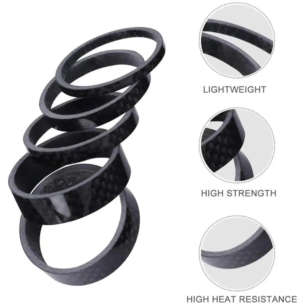 Description Picture 4 of itemCarbon Fiber Bike Headset Spacer Kit 1/2/3/5/8/10/15/20mm MTB Bike Headset Rings Bicycle Headset Spacer Kit for 28.6mm