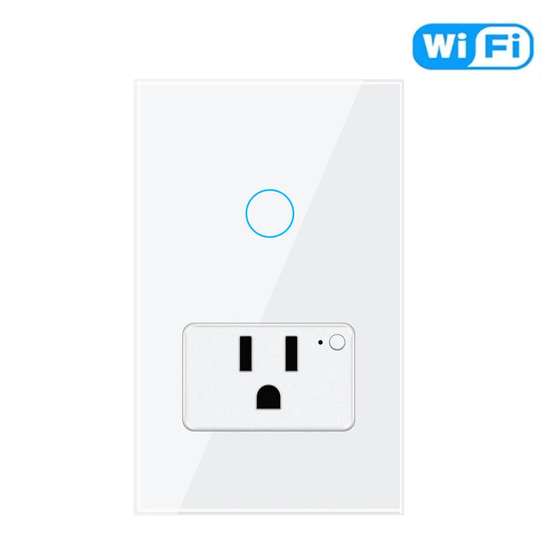 Description Picture 2 of itemTuya WiFi Smart Light Switch Mexico US Wall Socket With American Plug Outlet Glass Panel Smart life Support Alexa Google Home