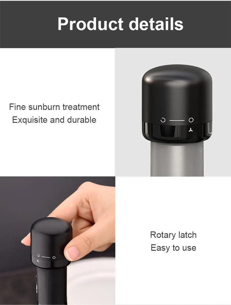 Description Picture 3 of itemVacuum Red Wine Champagne Bottle Stopper Set Sealed Bottle Cap Stopper Leak Proof for Wine Plug Bar Tools