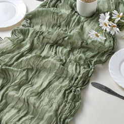 Cheesecloth Table Runner 90x180cm Gauze Table Runner Boho Rustic Decorations for Wedding Decor Reception Bridal Show