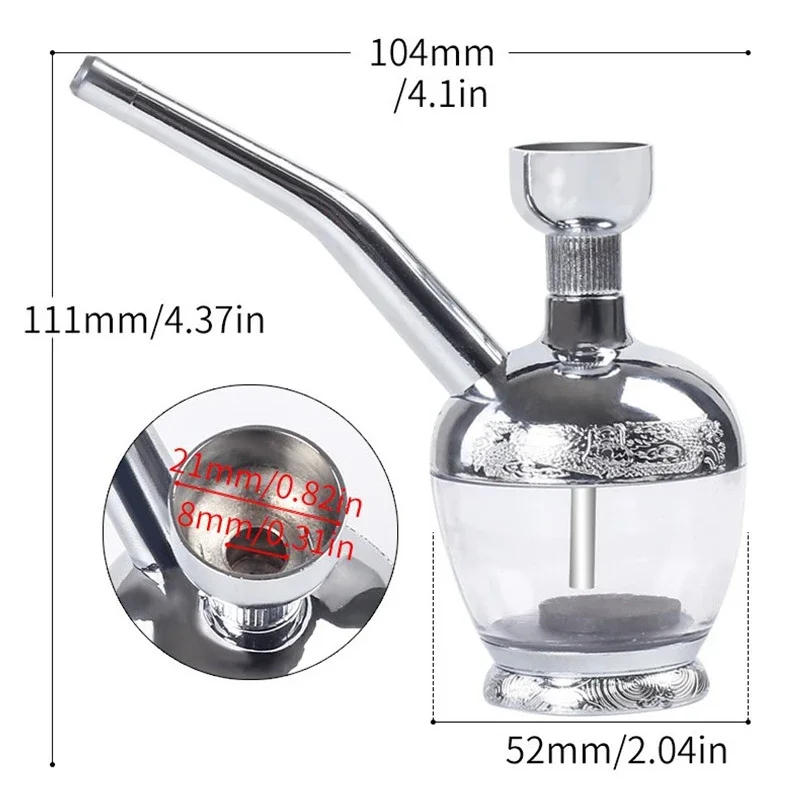 Description Picture 4 of itemMicrofilter water Smoking Pipe For 8mm cut tobacco Healthy Smoke filter Pipe Portable Reduce Tar Cigarette Holder Gift for Men