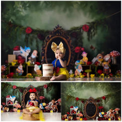 Wonderland Tea Party Photo Background Princess Girl Birthday Cake Smash Photography Backdrop Kids Portrait Photo Studio Props