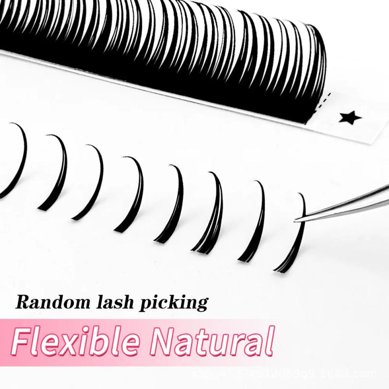 Description Picture 3 of item0.07 Wet look Cosplay Eyelash Extension New Fashion Soft Mink False Eyelash Individual Lashes Russian Volume Premade Fans Lashes